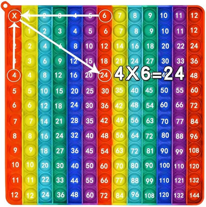 pop Fidget Multiplication Game 12x12 Table Math Games Digital Table Toy, Fidget Learning Game Toy Relieves Stress, Creates Various Math Operations,