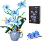 Ideas Blue Orchid Ideas Flowers Building Block Set，DIY Home Decoration Kit for Adults，Compatible with Lego Flowers Home Decor Gift for Mother's Day, Valentine Day, Birthday, Christmas Day - 567PCS