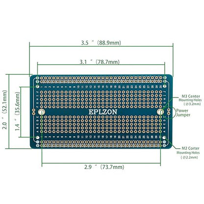 Solderable Breadboard PCB Board Gold-Plated Solder Breadboard for DIY Electronics Projects Apply to Arduino Soldering Projects 3.5"x2.05" (5 Pack + 2 Mini Board, Blue)