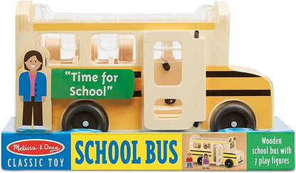 Melissa & Doug School Bus Wooden Play Set with 7 Play Figures