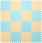 Foam Play Mat for Baby, 0.4 Inch Thick Foam Interlocking Floor Mats, Soft Non-Toxic Baby Playmat, Solid Colored Puzzle Play Mat Kids Floor Mats for Toddler, 16 Tiles(Beige/Light Blue)