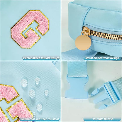 Mini Belt Bag Fanny Pack with Initials Letter Patch Small Crossbody Bags Cute Stuff Birthday Gifts for Teenager Girls Trendy Stuff for Teens - G,Blue