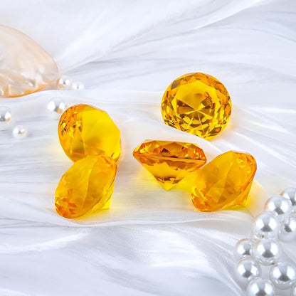 Niceup 26PCS Orange Fake Diamonds Big Gem Toys, 1.5in Pool Diving Gems Acrylic Plastic Gemstones for Kids, Party Décor Jewels Treasure Hunt Hiding Sensory Bin Filler Toys Craft Supplies