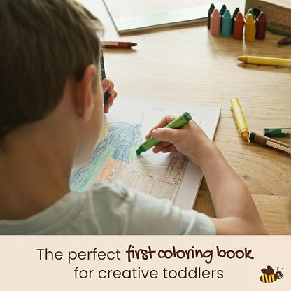Honeysticks My First Coloring Book for Toddlers 1-3, Large Cute and Simple Images, 40 Pages, Fun and Educational Preschool Coloring Book for Kids Ages 2-4