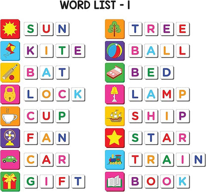 Magnetic Preschool learning Toys for Toddlers Aged 3 4 5 6 Years Old Learn to Spell Objects|104 Magnet Pieces-32 Picture & 72 Letters with Magnet Board & Spelling Game Guide|Educational Toy for Kids