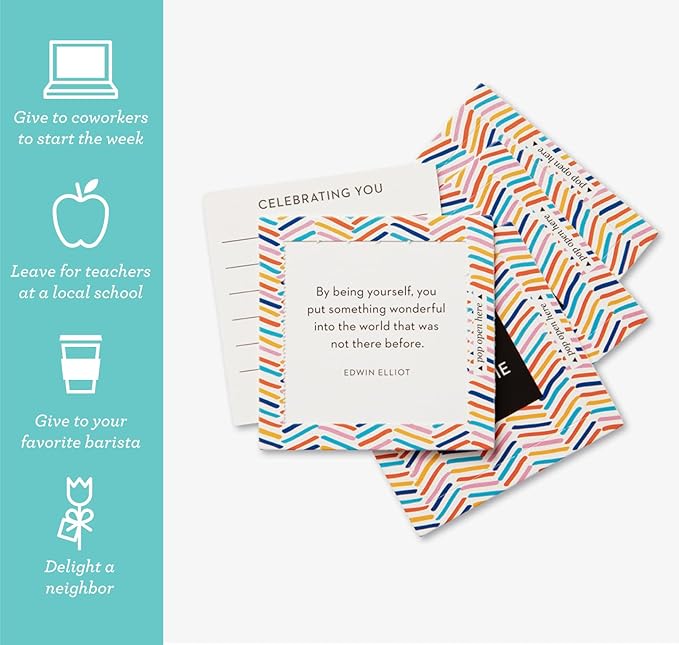Compendium ThoughtFulls Pop-Open Cards — 4-Pack of You're Awesome, Smile, Be Happy, Thanks — 120 Pop-Open Cards, Each with a Different Message Inside