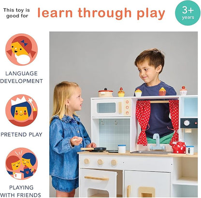 Mentari Toys - Teatime Cupcake Set - 4pc Wooden Cupcake Play Food Set - Pretend Play Kitchen and Market Food Accessories - Encourages Role Play and Develops Social Skills - Gift for Toddlers - Age 3+