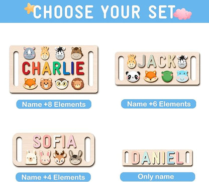 Newly Upgraded Personalized Name Puzzle for Kids, Custom Name Puzzle Personalized Baby Gifts 1st Birthday for Boys Girls Montessori Toys Nursery Decor Toddler Educational Toys
