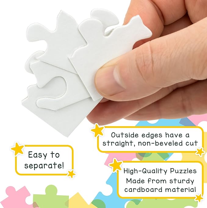 Hygloss Blank Puzzles with Heart Shape - 8.5" x 9.5" - 100 Puzzles - Ideal for Valentines - Write, Draw, and Decorate Your Own Jigsaw Puzzle (34 Puzzle Pieces per Puzzle)