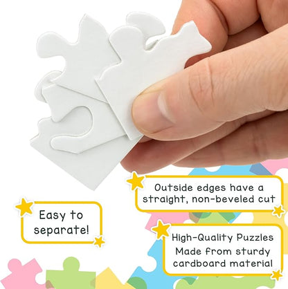 Hygloss Blank Puzzles with Heart Shape - 8.5" x 9.5" - 100 Puzzles - Ideal for Valentines - Write, Draw, and Decorate Your Own Jigsaw Puzzle (34 Puzzle Pieces per Puzzle)