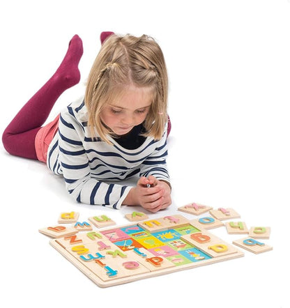 Tender Leaf Toys Wooden Alphabet Pictures - Colorful Animals Display, Engaging Preschoolers, Language Building Tool, 18m+