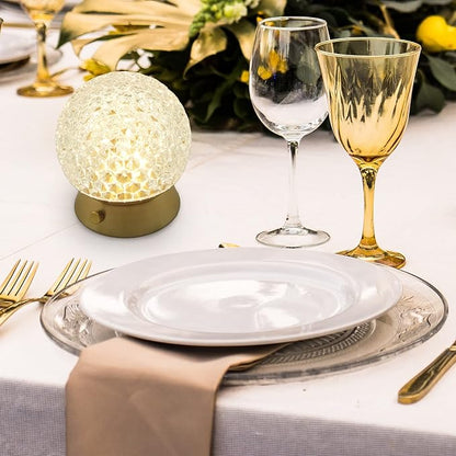 Cordless Table Lamp, Rechargeable Battery Operated Lamp, 3 Color Modes & Stepless Dimmable LED Touch Lamps, Portable Crystal Gold Metal Small Decorative Cute Light for Kids Room, Bedroom