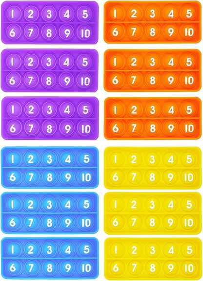 12Pcs Ten Frame Popper, Math Fidget Sensory Counting Toys, Educational Toy for Kids Classroom Group Learning Activities