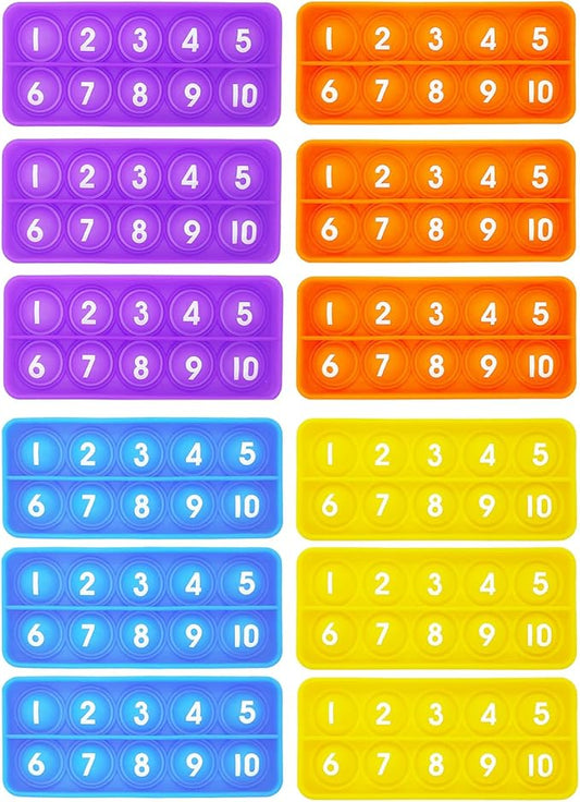 12Pcs Ten Frame Popper, Math Fidget Sensory Counting Toys, Educational Toy for Kids Classroom Group Learning Activities
