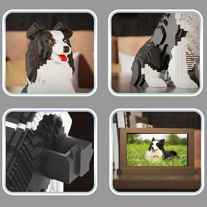 Animal Dog Adorable Pet Collie Building Block Set - Secret Small Storage Box Inside! Ideal Toy for Dog Lovers, Kids & Adults.