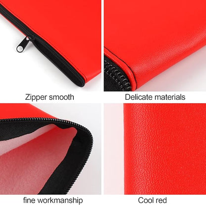 4Pack Money Bag 11 X 6 ", Safe Durable Money Bags with Zipper for Cash Waterproof, Coin Money Pouch PU Leather Bank Bag, Bank Bags with Zipper for Checks Makeup Bills Receipts Tool Storage Bag (Red)