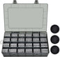FULLCASE Coin Capsules 46mm with Foam Gasket and Plastic Storage Organizer Box, 6 Sizes (20/25/27/30/38/46 mm) Coins Collector Case Holder for Collection Supplies-168 Pieces (Grey)