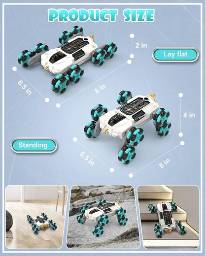 ATHLERIA Gesture Sensing Stunt Rc Cars, 2.4Ghz 8Wd Rechargeable Racing Drift Double-Sided Car, Hand Remote Control Crawler Toy for Boys 8 9 10 11 12 Year Old, Christmas Birthday Party Present for Kids
