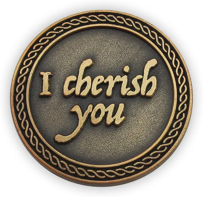 Bulk Set of 3 Romantic Love Expression Coins, I Cherish You, I Can't Stop Thinking About You, Anniversary Pocket Tokens for Date Night, Love Gift for Men & Women, from Him or Her