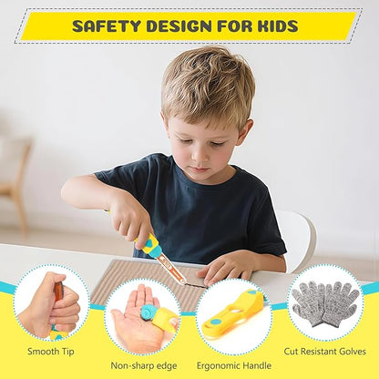 Cardboard Cutter Tools for Kids, Cardboard Construction Kit for Age 5 6 7 8+, Creative STEM Educational Toys for Family, Team Activities, Classroom Learning, Birthday for Boy Girl