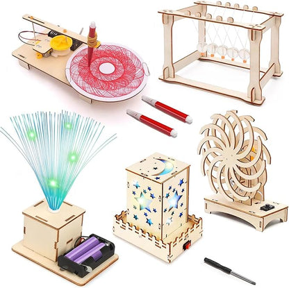 STEM Toys Wooden Building Kit for Kids Ages 8-12, Physics Wood Craft Set, DIY Science Building Projects for 6-8 with Hands-on Learning Activities - Educational Science Craft Model Kit