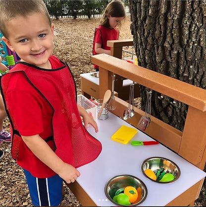 Kids' Station Indoor/Outdoor Toddler MUD Kitchen with Utensils
