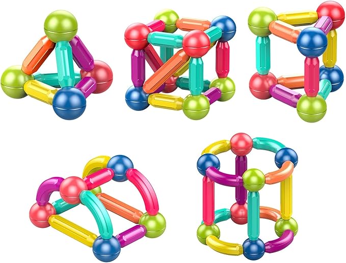 Large Magnetic Blocks for Kids Ages 3-8, STEM Construction Toys and Montessori Toys for Toddlers 1-3 (42pcs)