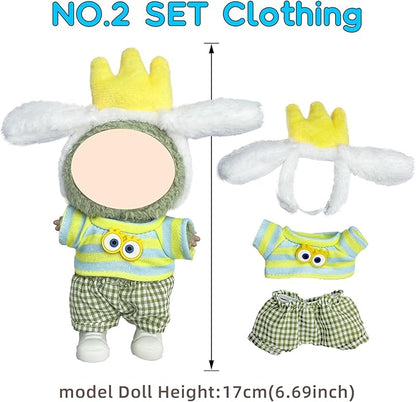 4 Pack—Adorable Outfit Set for 17cm Dolls,Premium Designer Doll Clothes with Accessories,6.7 Inches Cute Doll Clothes,Luxury Chic Fashion Doll Clothing Set(No Dolls and Shoes) (Set C