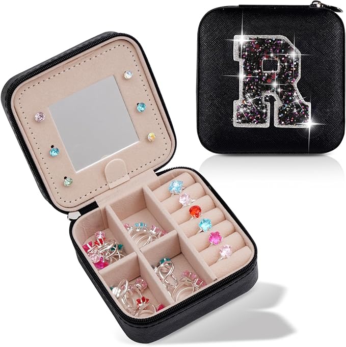 Personalized Anniversary Wife's Birthday Gifts,Mothers Day Gifts for Women Wife,Wife Gifts from Husband,Cool Birthday Gifts for Wife,Jewelry Case Cute Jewelry Box for Women | Black,R