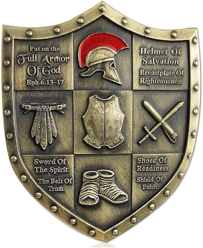 Put On The Whole Armor of God Challenge Coin Eph 6:13-17 3D Religious Collectible Coin (Single Coin)