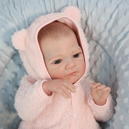 WOOROY Realistic Reborn Baby Dolls Girl- 20 Inch Lifelike Newborn Dolls with Red Hair and Open Eyes, Weighted Cloth Body Real Life Baby Doll with Accessories and Gift Box for Kids 3+
