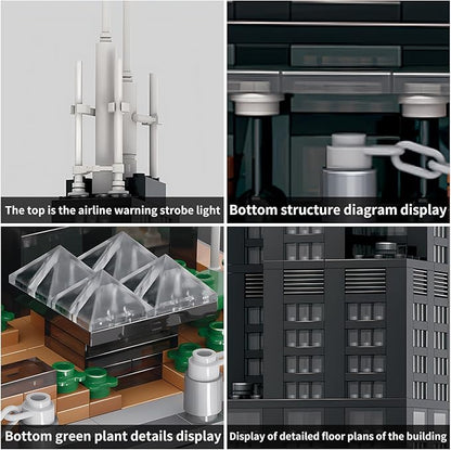 Willis Tower Chicago Architecture Model Building Blocks Sets The Office Landmarks Skyline Set Toys Collection for Kids Adults 1241Pcs