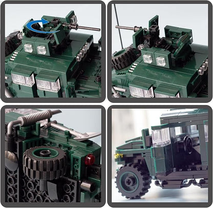 Military Vehicles Building Blocks (500 Pieces Kits), M1151 Armored Vehicle Model Designed for Kids (8+Years) Adults and Car Lovers