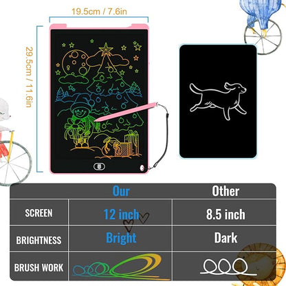 3 Pack 12 Inch LCD Writing Tablet for Kids, Colorful Doodle Board, Eye Protection Drawing Tablet with Lock & Erase FUNC, Birthday Gifts and Toys for 3-8 Year Old Boys(Blue, Pink, Purple)