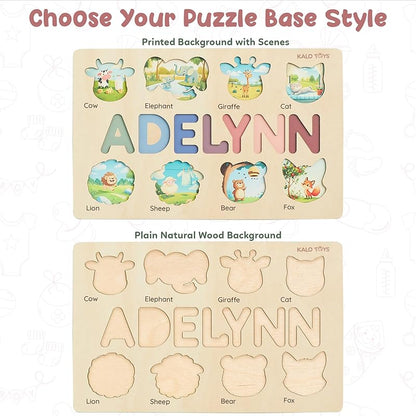 Personalized Name Puzzles for Toddlers 1-3 - Custom Baby Puzzle, Personalized Easter Basket Gift for 2 Year Old, Montessori Learning Toy for Baby Boy & Girl, 1st Birthday Gifts for Kids