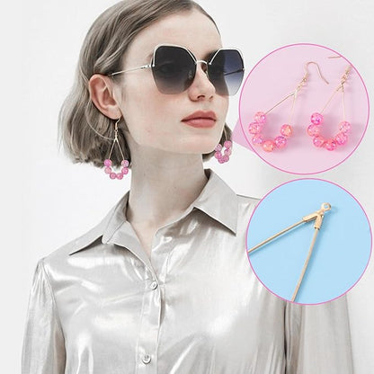 Pndeyo 700pcs Hypoallergenic Hoop Earrings Making Kit, Mix Size Earring Beading Hooks for Women, Spring Earring Wire Hooks Pads Accessories for DIY Jewelry Making- Gold