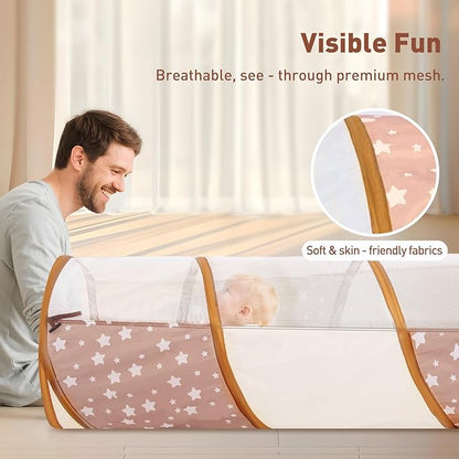 Kids Play Tunnel Toys for Toddlers 1-3, 69" x 18" Pop up Crawl Tunnel Tent for Boys and Girls, Play Tunnel for Kids to Crawl Through, Pordable Children or Dogs & Cats Indoor & Outdoor