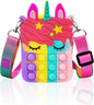Civan Small Pop Purse,Unicorn Pop Purse for Girl Boy and Women Pop Bag with Unicorn Pop Toy,Shoulder Bag Fidget Toys Pop Fidget Backpack Toy for ADHD Anxiety School Backpack Silicone Bag Pop for Girls