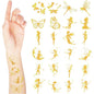 Landhoow 240 Pcs Fairy Foil Tattoos Temporary for Kids Glitter Face Tattoos Cool Body Sticker Costume Accessory for Adults Boys Girls Party Favor
