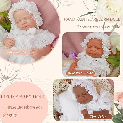 Full Silicone Reborn Baby Doll, 20 Inch Lifelike Newborn Girl, Reborn Baby Dolls Silicone Full Body Sleeping for Therapy & Memory Keepsake