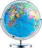 Goplus 13" Large World Globe with Stand, 720° Rotating Illuminated Globe with LED Lights, Metal Base, Desktop Educational Geographic Globe for Learning, Classroom, Office
