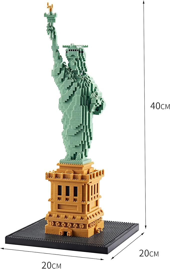 Exquisite Big Architecture Lady Liberty Statue Micro Building Blocks Set - 2810 PCS | Challenging Engaging | Highly Detailed Replica | Suitable for Adults | Great Gift