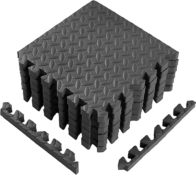 12 Tiles 12x12x1 Inch EVA Thick Interlocking Foam Floor Tiles Puzzle Exercise Mat Play Foam Mats for Boys Girls Pets Home Classroom Gym