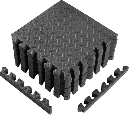 12 Tiles 12x12x1 Inch EVA Thick Interlocking Foam Floor Tiles Puzzle Exercise Mat Play Foam Mats for Boys Girls Pets Home Classroom Gym