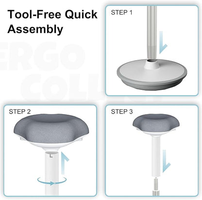 Standing Stool, Ergonomic Standing Desk Chair - Height Adjustable 22.6-32.5 Inch with Wobble Motion and Non-Slip Base, Swivel Rocking Stool for Office, Classroom, Home Use