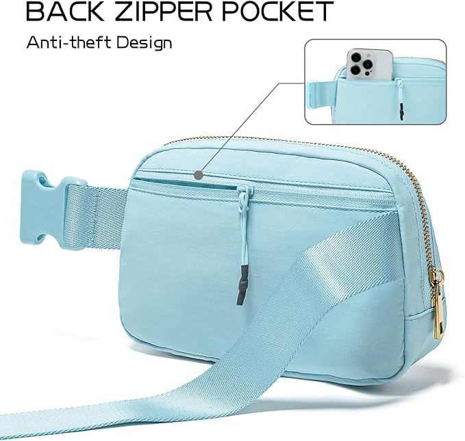 Gitus Gifts for 8 9 10 11 12 Year Old Girls Belt Bag Fanny Pack Crossbody Bags with Initial Letter Patch Cute Stuff Birthday Gifts for Teen Girls Women Personalized Trend Stuff (Icing Blue-T)