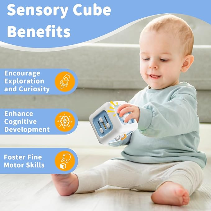 Busy Cube Toys for 1 Year Old, Montessori for 1+ Year Old, Travel Toys for Toddlers 1-3, Learning Fine Motor Skills| Birthday Gifts for 12 Months Stocking Stuffers