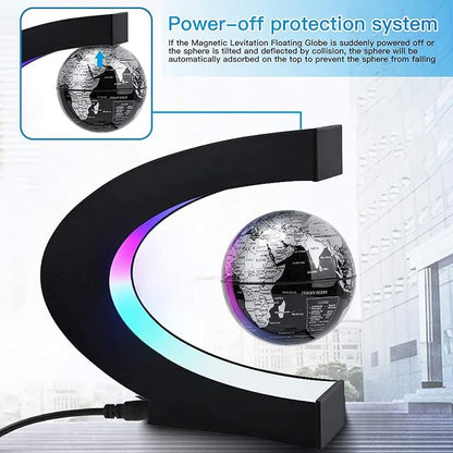 Magnetic Levitation Floating Globe with LED Light, Desk Gadget Decor, Fixture Floating Globes & Shade, Cool Gifts for Men/Father/Husband/Boyfriend/Kids/Boss, Gifts for Desk, Valentine's Day Gift