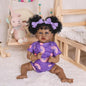 HOOMAI Reborn Baby Black Dolls African American Lifelike Silicone Doll Realistic 18 Inch with Cloth Body Birthday Gift Set for Ages 3+