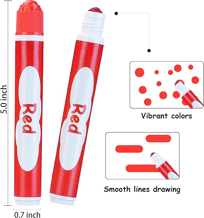 60 Pack Dot Markers, 12 Assorted Colors, 5 Sets x 12 Colors Washable Dot Paint Markers for Toddlers Kids Preschool, Paint Bingo Daubers Supplies, Crafts Kits Coloring Set, Non Toxic Water-Based